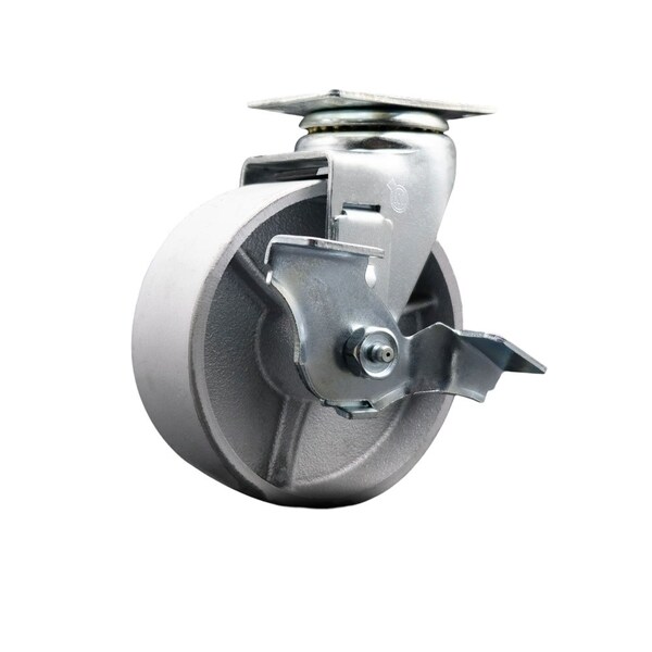 5'' Semi Steel Cast Iron Swivel Caster with Bronze Bearing and Brake